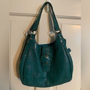 Larger teal Coach brand purse
